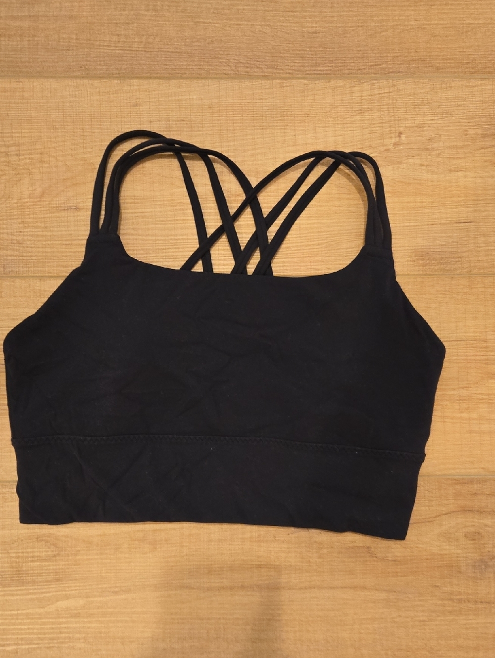 Athleta Black Strappy Longline Sports Bra